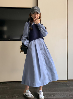 2024年春秋季新款两件套装绝美连衣裙女长袖2C112-L699-P135-K188