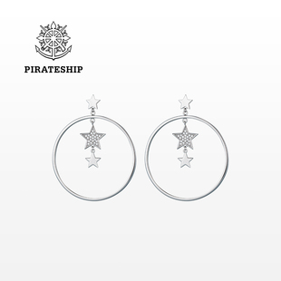 *海盗船银饰许愿星耳环韩国气质网红耳坠925银耳钉夸张时尚个性潮