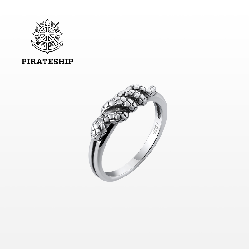 海盗船银饰本命蛇年时尚戒指