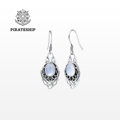 海盗船银饰玉髓水滴耳坠小众设计感耳钉女个性简约百搭时尚通勤款