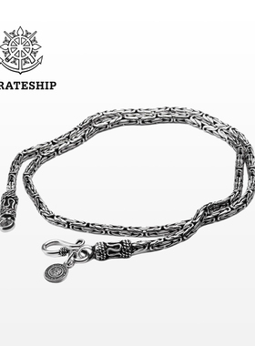 海盗船银饰情侣饰品银项链 925银男士粗项链个性ins嘻哈配饰潮