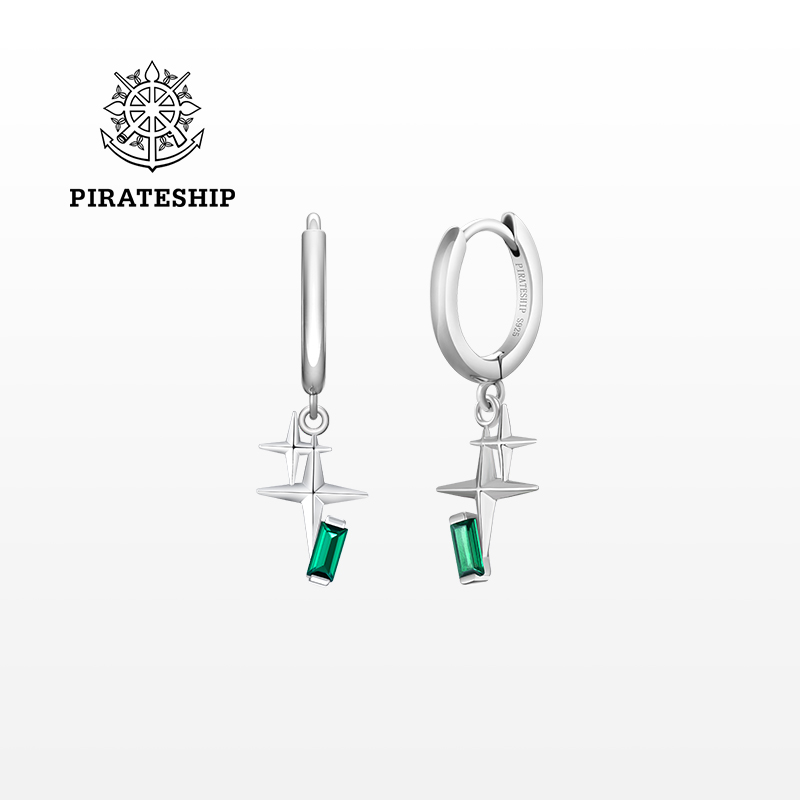 海盗船银饰北极星耳坠