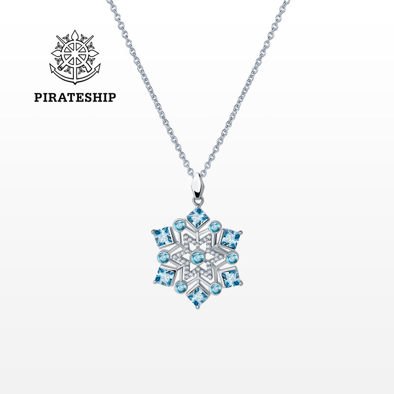 海盗船银饰新款雪花银项链925银长款毛衣链韩国气质简约银项链女