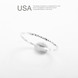 925纯银闪亮超细小指尾戒 简约欧美原创 女闺蜜姐妹关节戒指单身