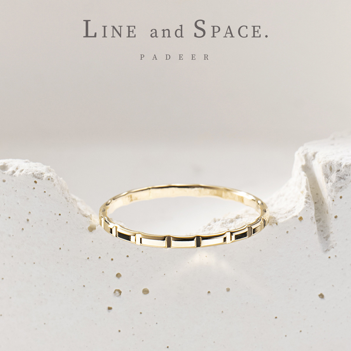 14K包金简约质感长方格叠戴戒指女 欧美冷淡风设计尾戒小指素圈