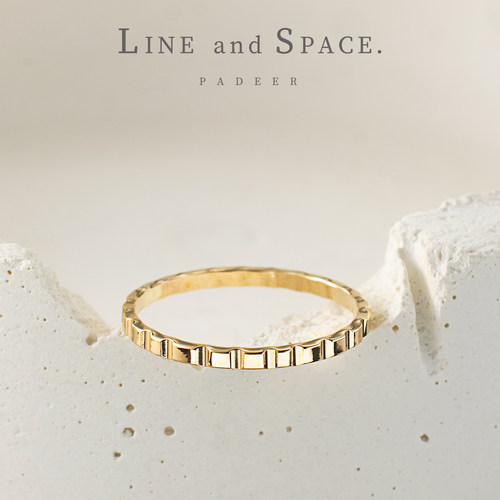 14K包金立体方块质感素圈戒指女 欧美冷淡风叠戴尾戒小指关节戒