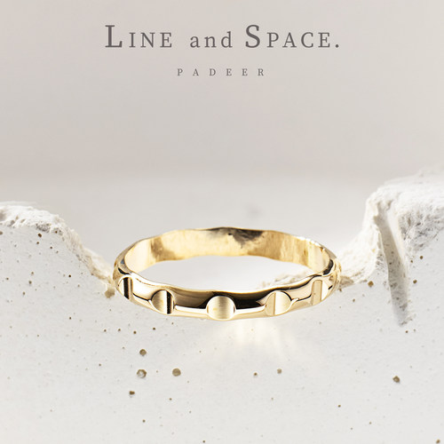 14K包金闪亮圆球錾刻纹理戒指女