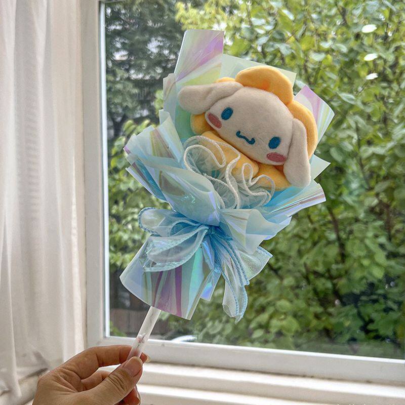 玉桂狗儿童闪光仙女棒公仔仿真花