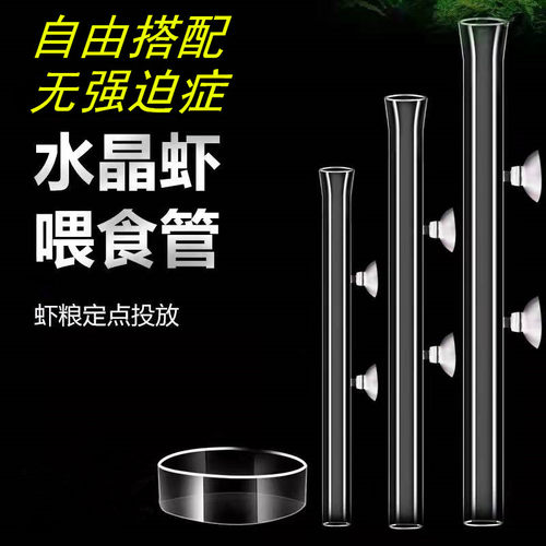 水晶虾喂食管玻璃喂虾器底栖鱼