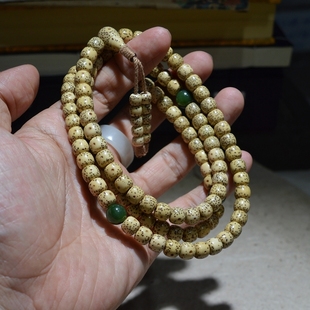 原生态星月菩提108颗手串正月鸡油黄手链男女文玩佛珠项链黄金籽