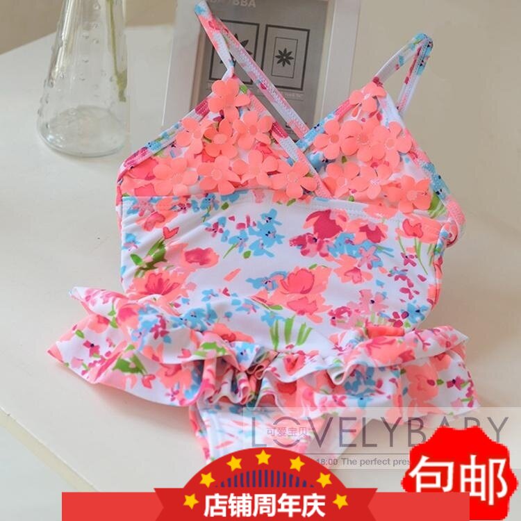 立体花朵幼儿温泉裙式游泳衣新品