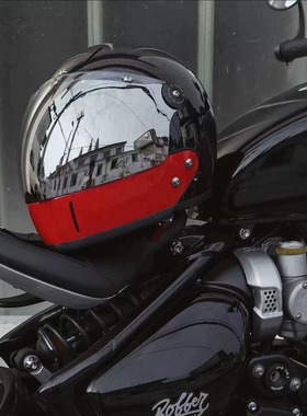 黑色亮光VELDT摩托车头盔3c认证机车男女骑行电动安全盔亮黑