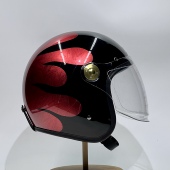 VEDA碳纤维半盔法国复古带变色通用哈雷摩托车头盔姜戈3C男女RA