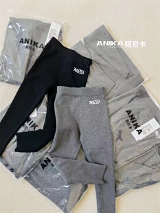 Anika阿尼卡品牌童装2022新款冬季新款时尚洋气加绒保暖打底裤子
