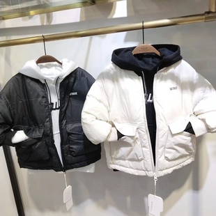 韦氏儿童羽绒服秋冬新款大童男童女童时尚加厚字母羽绒外穿衣外套
