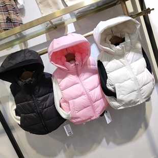 韦氏儿童羽绒马甲秋冬新款童装儿童时尚洋气带帽加厚羽绒服背心