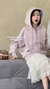 阿尼卡ANIKA2026春季新款女童洋气时尚带帽卫衣爆款大童卫衣T恤