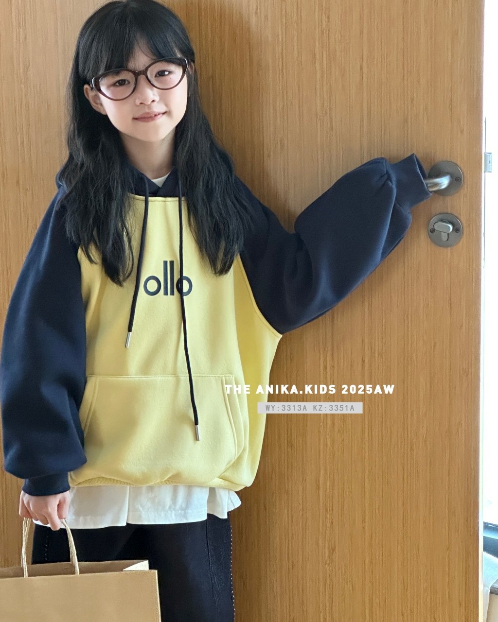 阿尼卡2025冬季新洋气时尚女童韩版带帽加绒一体绒卫衣潮宽松上衣