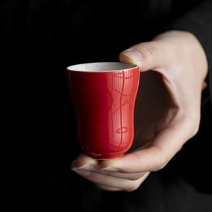 故宫红美人杯葫芦品茗杯闻香茶杯家用陶瓷水杯茶具高端创意喝茶杯