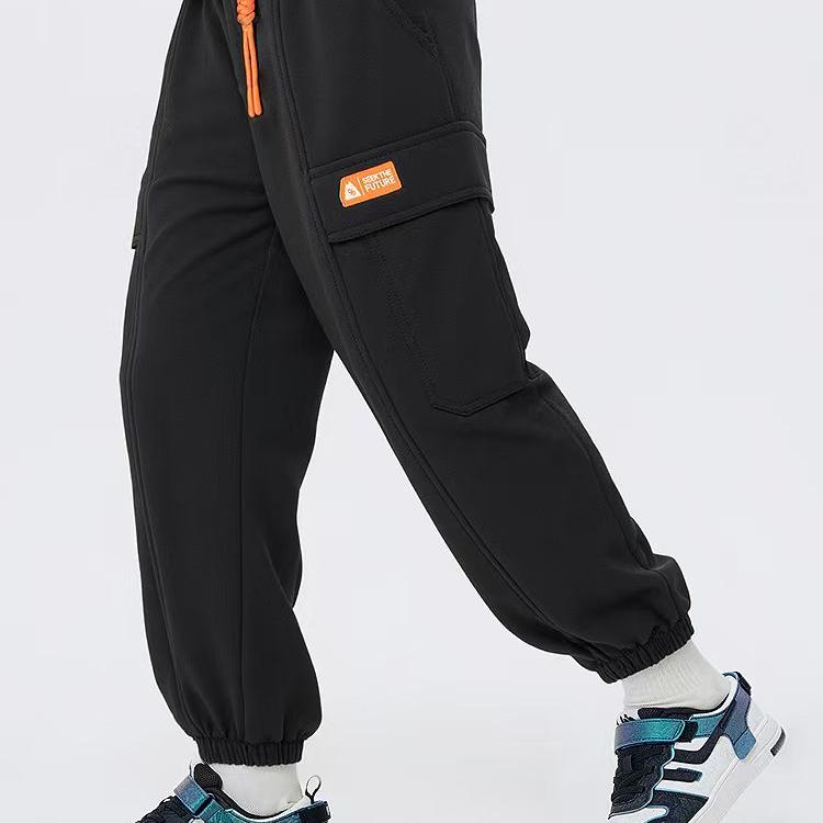 巴拉巴拉2025 冬季新品男童长裤运动裤加绒裤