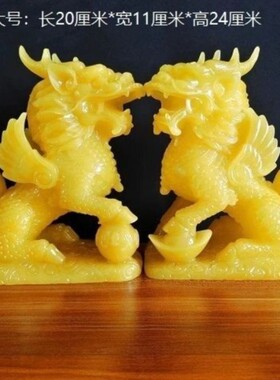 玉麒麟摆件一对家居客厅