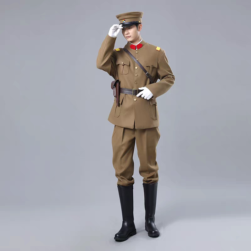 少帅文章同款军阀制服卡其色大衣套装剧本推理cos东北军官张学良
