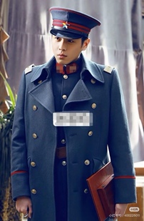 新款北洋军阀蓝色毛呢套装写真剧本杀演绎推理主题婚纱照男款包邮