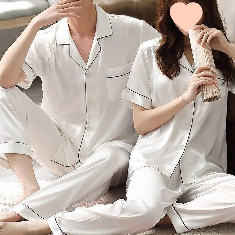 睡衣女夏春夏季冰丝薄款长袖丝大码两件套装性感家居服可外穿