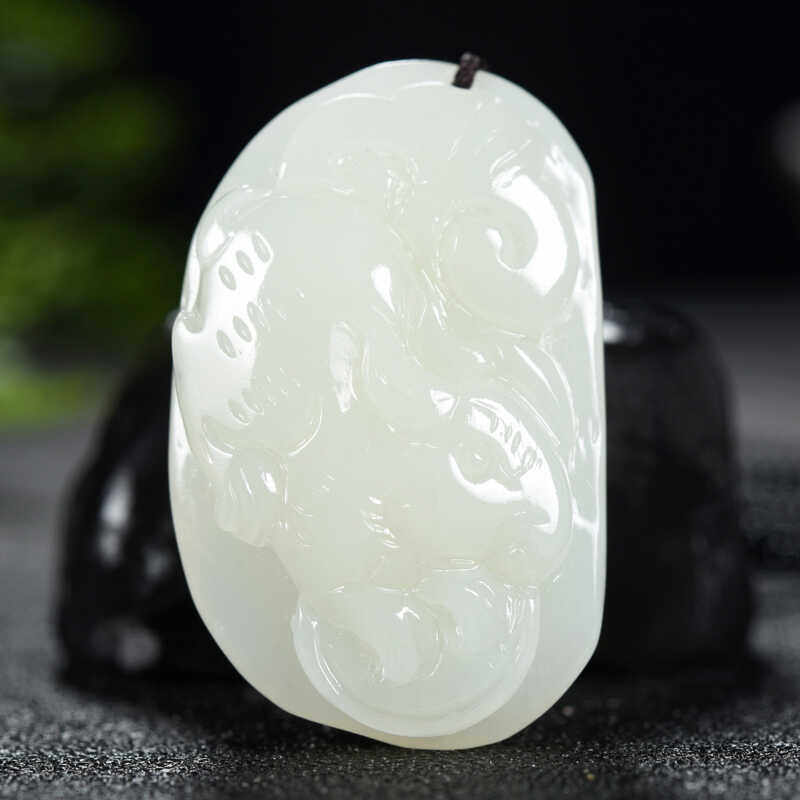 特润和田玉羊脂白玉挂件兔 且末料生肖吊坠前途无量牌 送质检证书