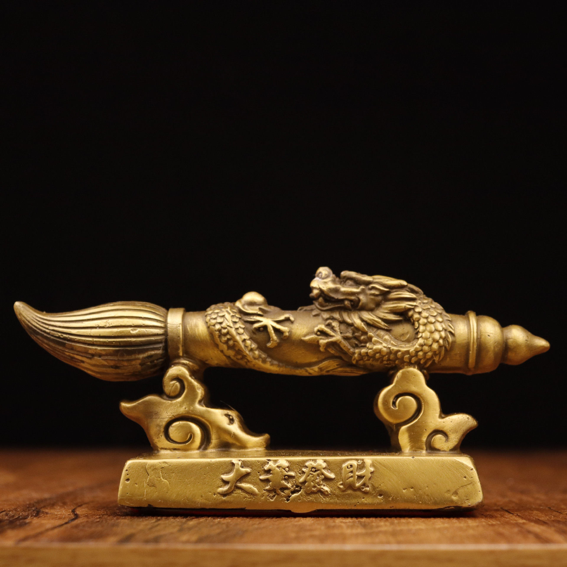 全铜文昌笔摆件红木大笔家居客厅公司装饰工艺品开业新居送礼摆件