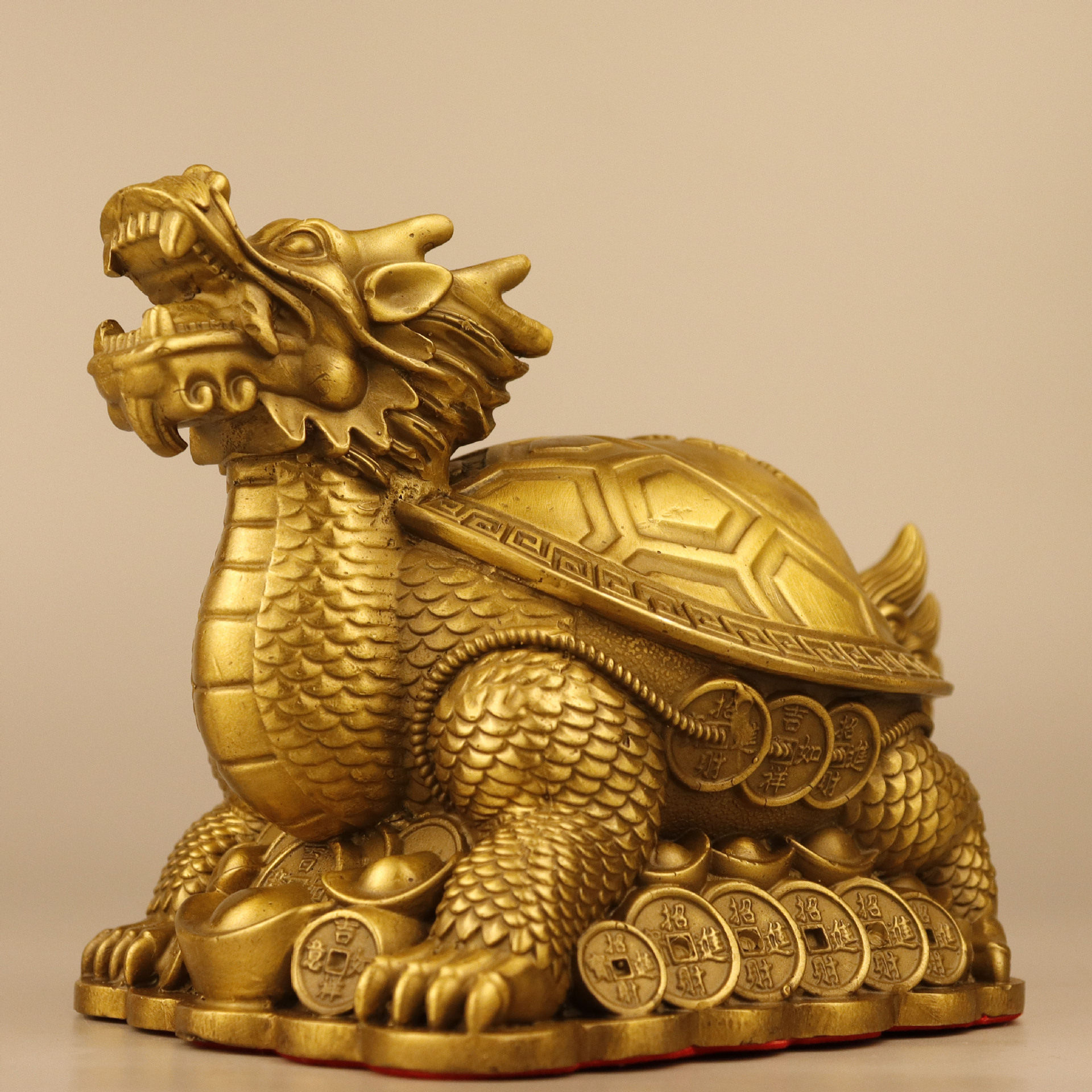 纯铜龙龟摆件八卦龙龟龙头龟母子龟家居客厅玄关办公室吉祥物大小