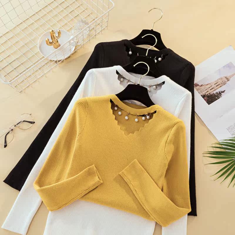 XL Women 2019 new pattern fashion sweater 200 Fat sister Show thin Sweater Primer jacketin the Women's clothing/Boutique , Large size women  category - from Buy2taobao.com to provide professional Taobao agent buy service