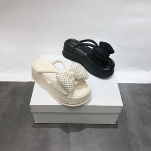 LFR厚底增高凉拖鞋女夏外穿2026新款松糕高跟配裙子海边沙滩凉鞋