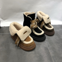 真皮厚底加絨保暖雪地靴凡柔冬季