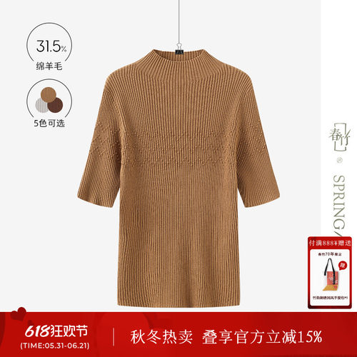春竹毛衣半高领套头衫