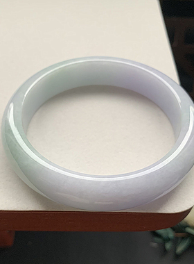 缅甸翡翠手镯A货60.7MM手镯浅春彩玉手镯女款珠宝