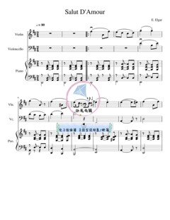 爱的致意 小提琴大提琴钢琴三重奏 总谱 分谱 示范音频 可试听