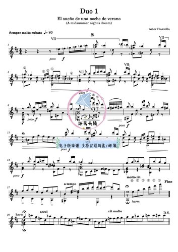 Duo 1 , A Midsummer Night 's Dream仲夏夜之梦古典吉他谱送音频