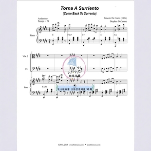 弦樂(lè)五重奏 總譜分譜MP3 Surriento Torna 重返蘇蓮?fù)?原版 鋼琴