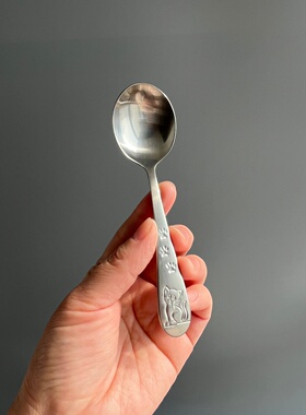 304不锈钢可爱儿童吃饭勺子辅食勺幼儿园宝宝喝粥吃饭圆头勺子