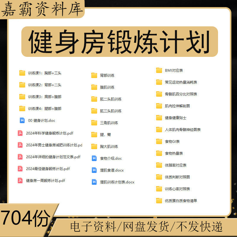 健身房锻炼计划饮食谱锻炼腹肌减脂器械训练增肌增重食谱训练方案