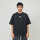 新款 T恤男2025夏季 宽松情侣上衣 水洗做旧字母印花圆领短袖 FOH