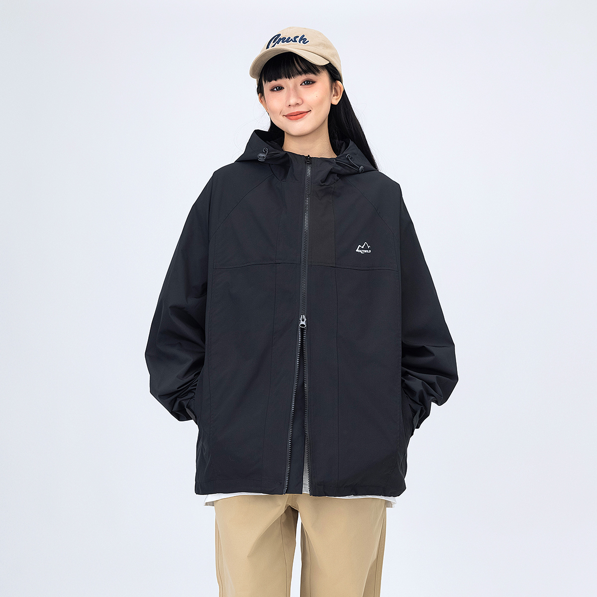 秋季山系印花户外防泼水上衣 宽松连帽夹克日系外套潮