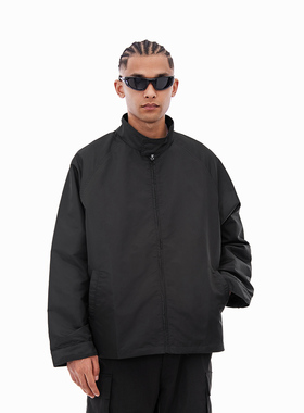 FOH 美式高街复古惠灵顿夹克男2025春季新款宽松简约立领情侣外套