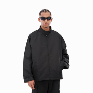 FOH 美式高街复古惠灵顿夹克男2025春季新款宽松简约立领情侣外套