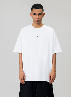 FOH 重磅美式高街圆领短袖T恤男夏季宽松简约男生半袖潮牌体恤