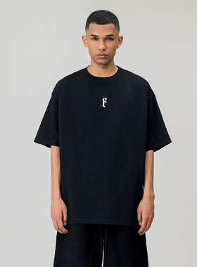 FOH 250G重磅美式高街字母印花圆领短袖T恤男 2025夏季情侣上衣