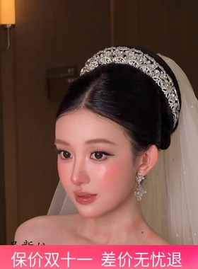 韩式缎面新娘皇冠头饰