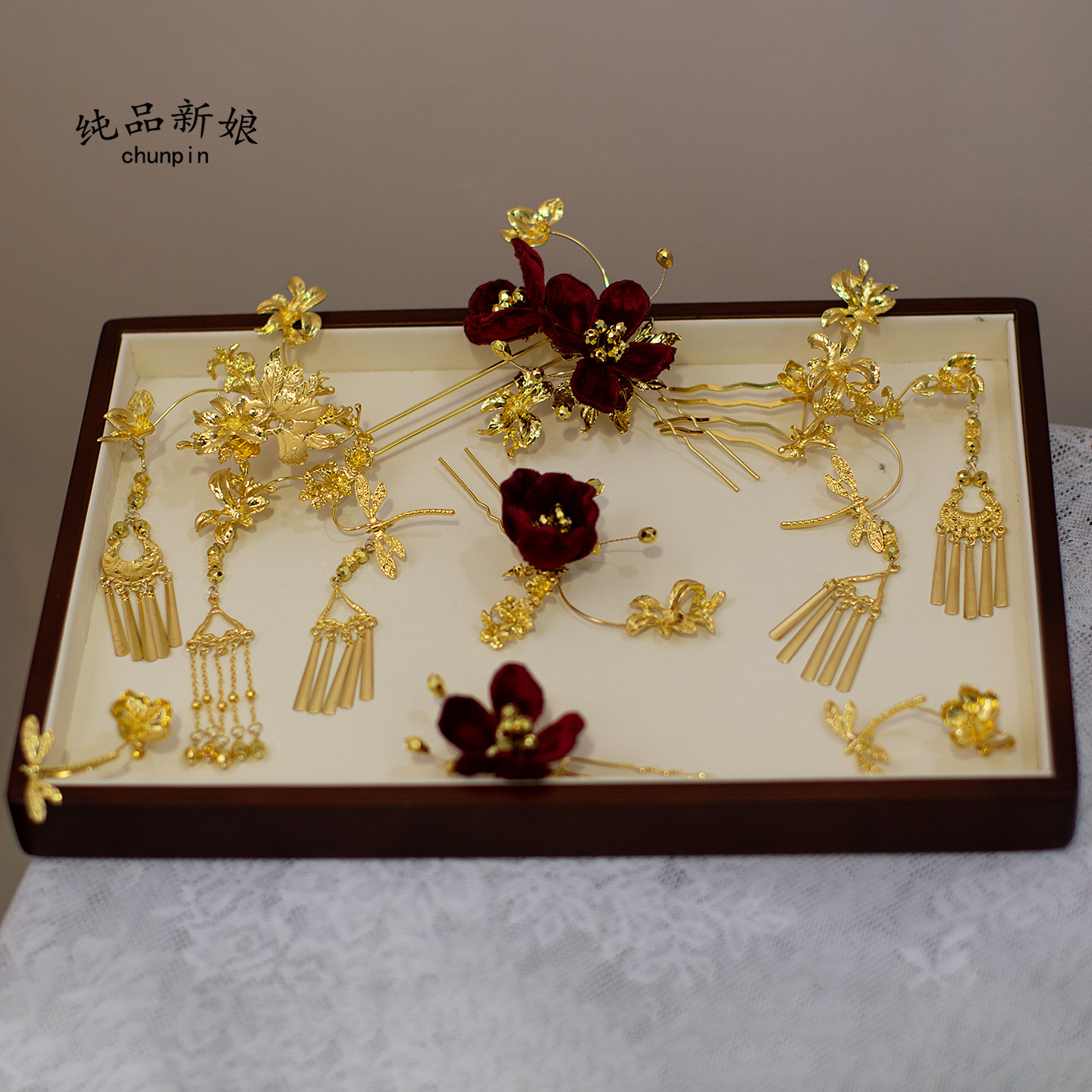 新娘中式仿金龙凤发簪图片