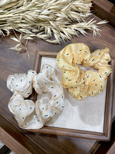 玫瑰的故事刘亦菲同款蓬蓬云朵绸缎发圈玫瑰姜汁汽水发绳马尾绳